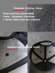 Бейсболка ГОРЕЦ. Описание ткани. Черным деним
